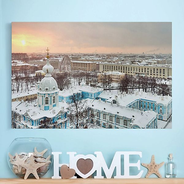 Leinwandbild Architektur & Skyline - Querformat Winter in St. Petersburg günstig online kaufen