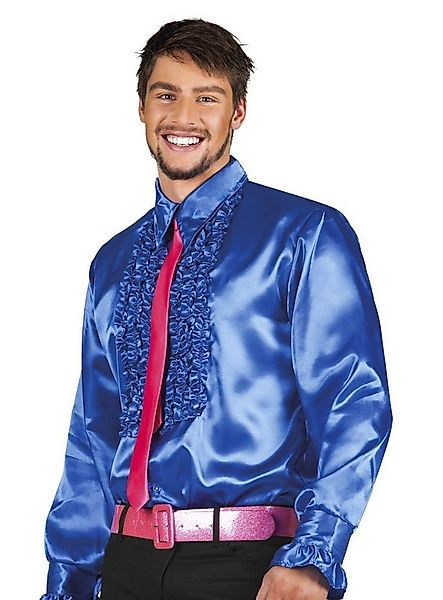 Boland T-Shirt Schlagerstar Rüschenhemd blau 70er Jahre Hemd für die Extrap günstig online kaufen