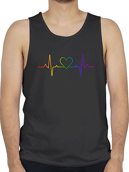 Shirtracer Tanktop Herzschlag Regenbogen Pride LGBT günstig online kaufen