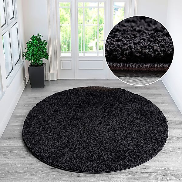 my home Teppich Shaggy 30, rund, günstig online kaufen