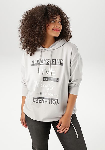 Aniston PLUS Kapuzensweatshirt super bequeme Sweat-Qualität günstig online kaufen