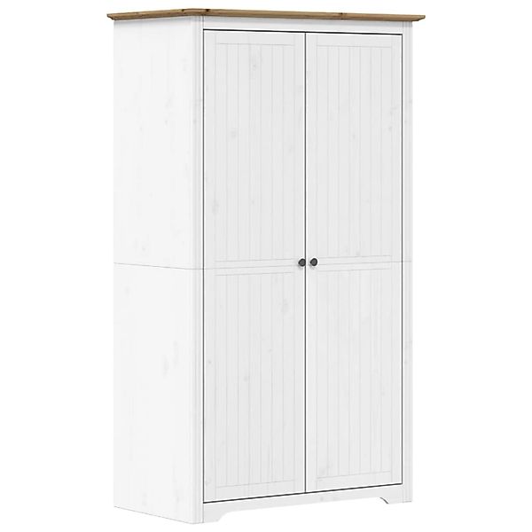 vidaXL Kleiderschrank BODO Weiß & Braun 101x52x176,5 cm Kiefernholz günstig online kaufen