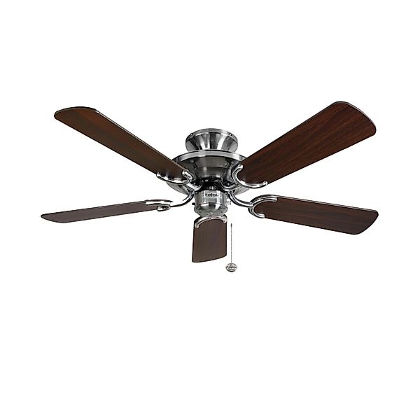 FANTASIA Deckenventilator Mayfair Edelstahl - Dunkle Eiche mit Zugschalter günstig online kaufen