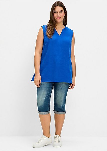 Sheego Blusentop Webtop Ärmellos günstig online kaufen
