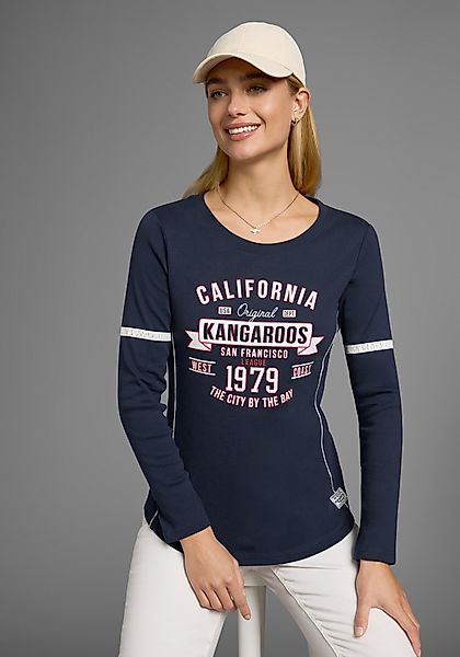 KangaROOS Langarmshirt Langarm, sehr figurbetont, bedruckt günstig online kaufen