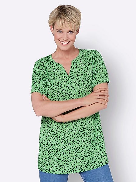 Sieh an! Klassische Bluse Longbluse Kurzarm günstig online kaufen