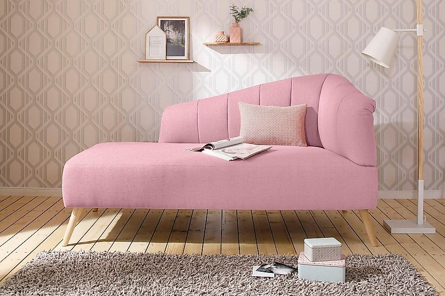 OTTO home Recamiere "Lucy, Chaiselonge mit Massivholzfüßen und Steppung," A günstig online kaufen