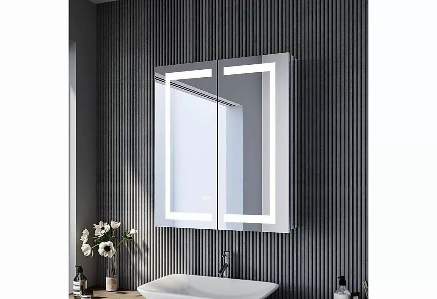 SONNI Spiegelschrank Spiegelschrank bad mit beleuchtung 60 x 70 cm 2-türig günstig online kaufen