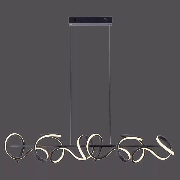 LED-Hängeleuchte Curls, schwarz, Metall, 99 cm lang, dimmbar günstig online kaufen