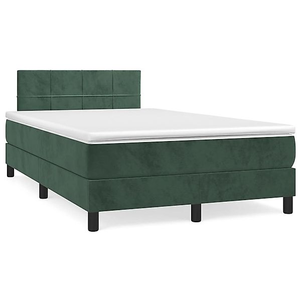 Vidaxl Boxspringbett Mit Matratze Dunkelgrün 120x200 Cm Samt günstig online kaufen