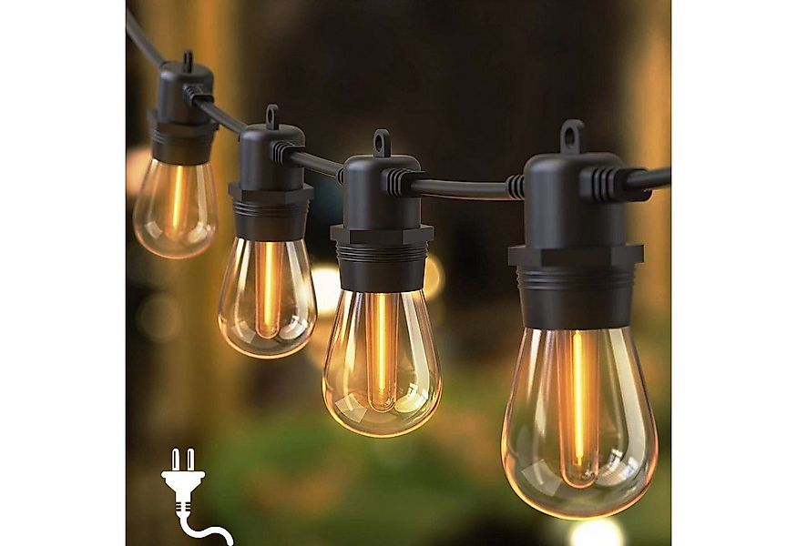 Quntis Lichterkette LED Lichterkette Outdoor 16/31m Balkonlampen Gartenlamp günstig online kaufen