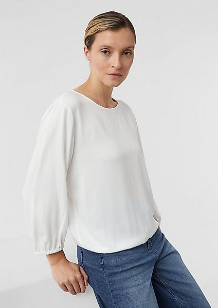 comma Kurzarmbluse Bluse Viskosebluse mit Tunnelzug am Bund günstig online kaufen