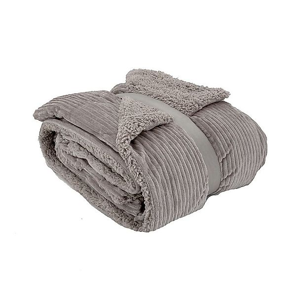 Wohndecke Flauschige Cord Kuscheldecke Sherpa Fell Sofadecke, heimtexland, günstig online kaufen