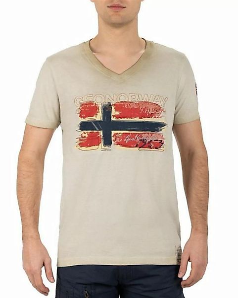 Geo Norway T-Shirt Casual Kurzarm Shirt bajoasis Men Beige M (1-tlg) im Use günstig online kaufen