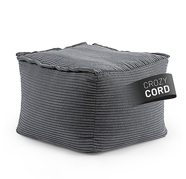 Lumaland Sitzsack Hocker Modular Cord 54x54x40cm grau, Sessel abnehmbarer B günstig online kaufen