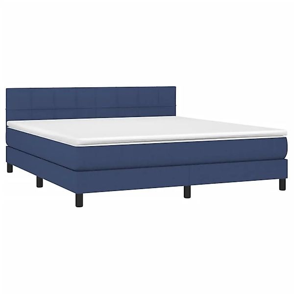 vidaXL Boxspringbett mit Matratze & LED Blau 180x200 cm Stoff 3133179 günstig online kaufen