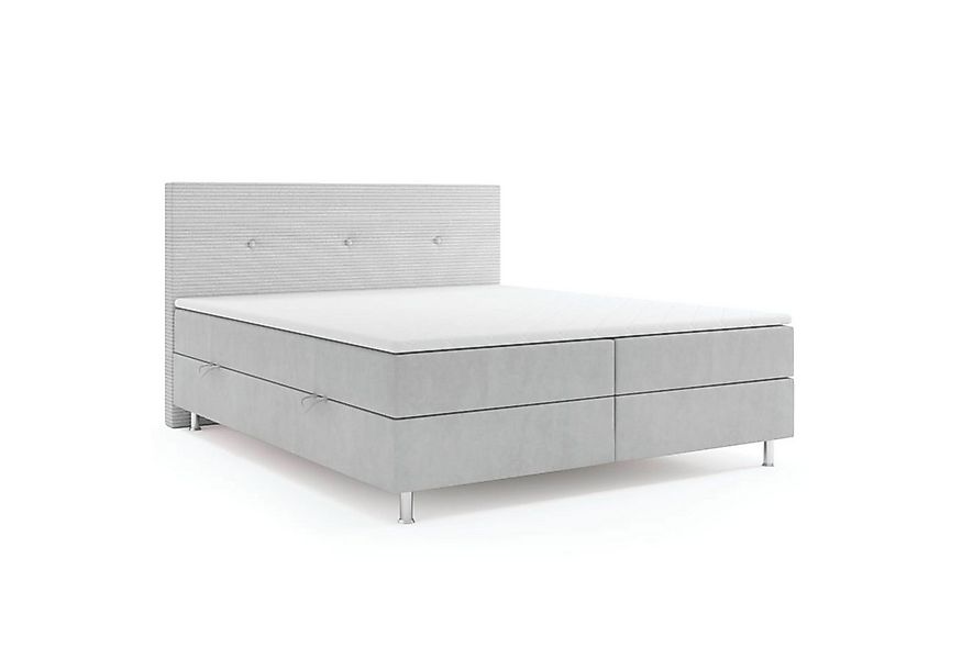 M-Punkt24 Boxspringbett RIO (Grau, Liegefläche 180 x 200cm), mit Bettkasten günstig online kaufen