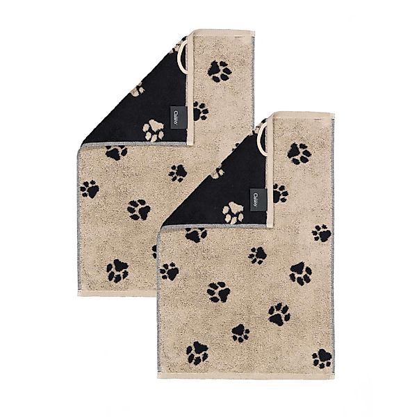 Cawö Handtuch 2 Stück Cawö We love Dogs Gästetücher 6248-93 Dackel Schwarz günstig online kaufen