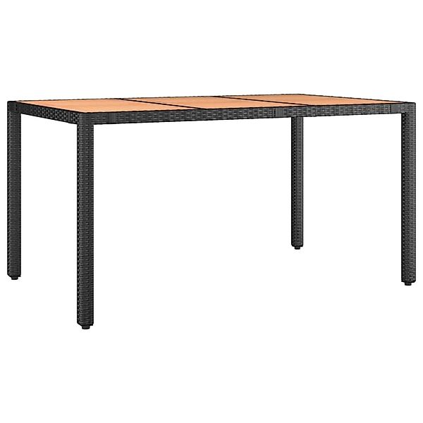 vidaXL Gartentisch mit Holzplatte Schwarz Poly Rattan & Akazienholz 319551 günstig online kaufen