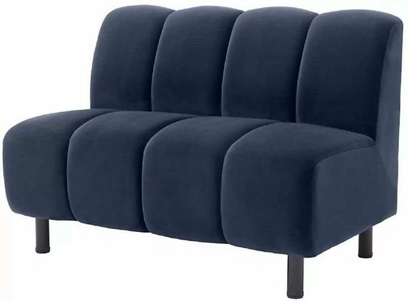 Casa Padrino Sofa Luxus Couch Mitternachtsblau / Schwarz 121 x 75 x H. 87 c günstig online kaufen