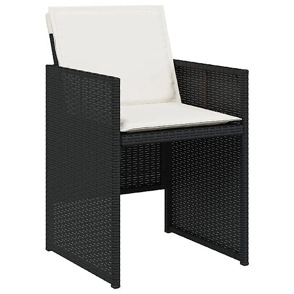 vidaXL Gartenstühle mit Kissen 4 Stk Schwarz Poly Rattan 364932 günstig online kaufen