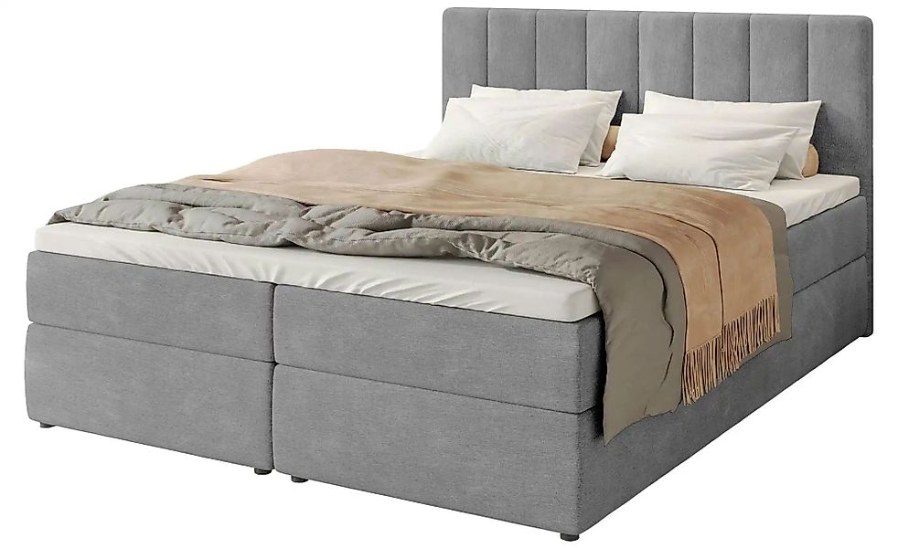 Boxbett mit Bettkasten und Topper Devora ¦ grau ¦ Maße (cm): B: 140 H: 102 günstig online kaufen
