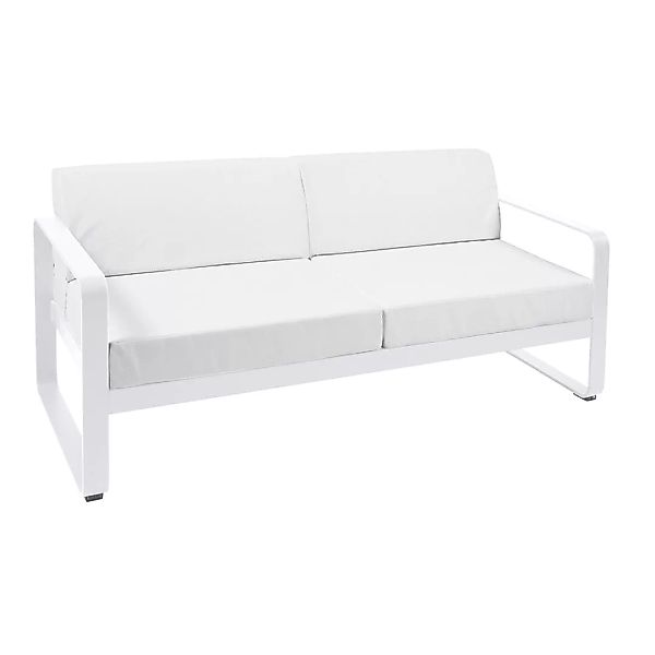 Fermob - Bellevie Outdoor 2-Sitzer Sofa - baumwollweiß/texturiert/Kissensto günstig online kaufen
