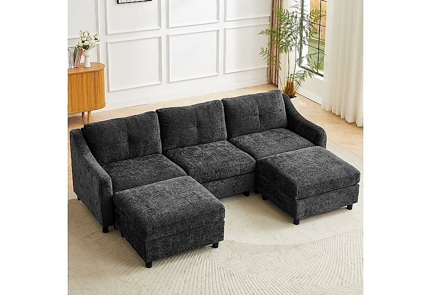 Jiexi Wohnlandschaft Ecksofa Mit Schlaffunktion Kordsofa, L oder U Form Cou günstig online kaufen