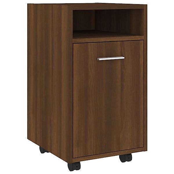 vidaXL Mehrzweckschrank Beistellschrank mit Rollen Braun Eiche 33x38x60cm S günstig online kaufen