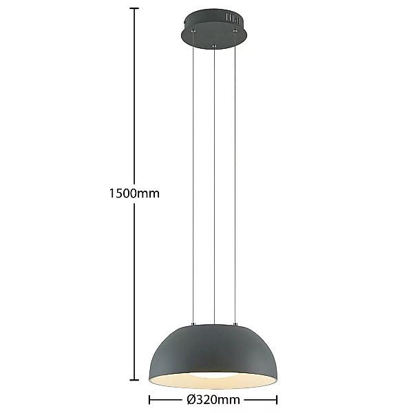 Lindby Juliven LED-Hängeleuchte, grau, 32 cm günstig online kaufen