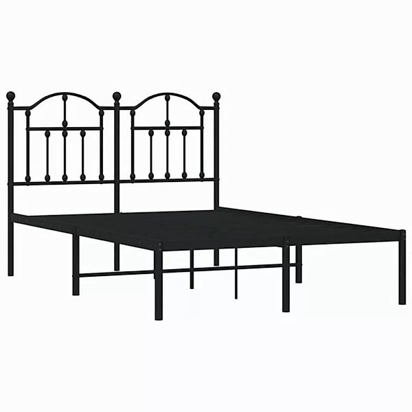 vidaXL Bettgestell Bettrahmen mit Kopfteil Metall Schwarz 120x200 cm Bett B günstig online kaufen