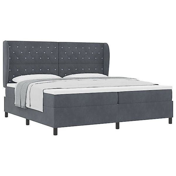 vidaXL Bett Boxspringbett mit Matratze Dunkelgrau 200x200 cm Samt (1-tlg) günstig online kaufen