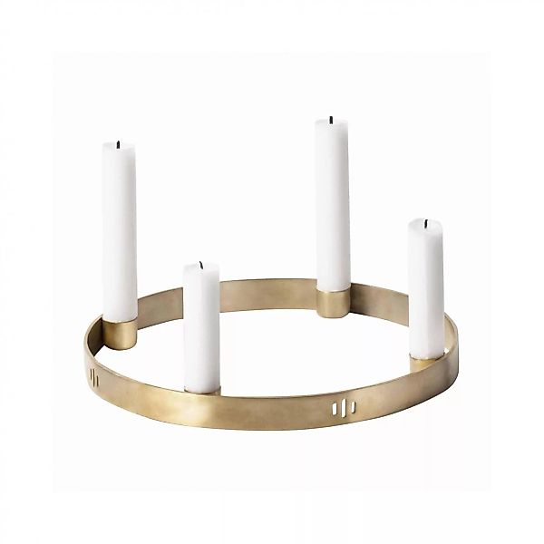 ferm LIVING - Circle Kerzenständer S - messing/matt/Ø25cm günstig online kaufen