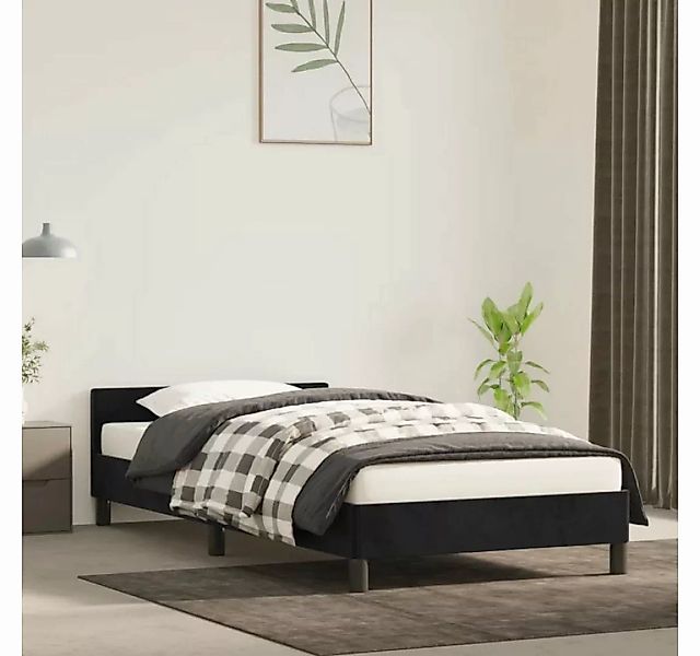 furnicato Bett Bettgestell mit Kopfteil Schwarz 80x200 cm Samt günstig online kaufen