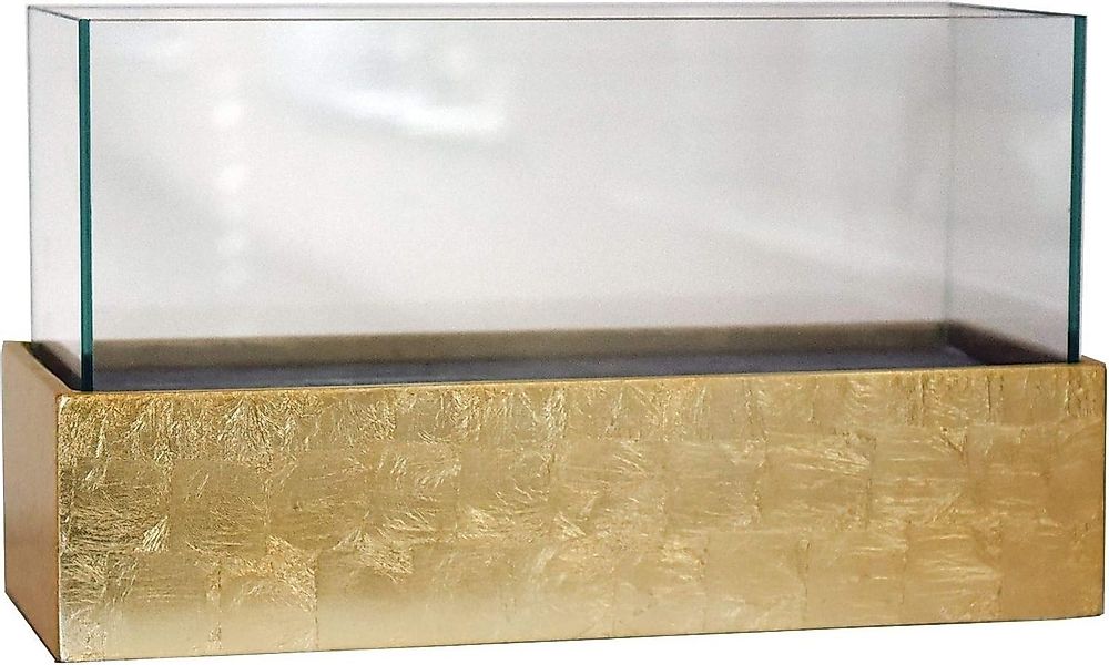 VIVANNO Windlicht Fiberglas CANDELITO Rechteckig - Blattgold Blattoptik Hoc günstig online kaufen