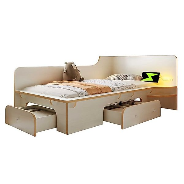 BlingBin Einzelbett Kinderbett 90 x 200 cm, Holzbett Bettgestell für Kinder günstig online kaufen