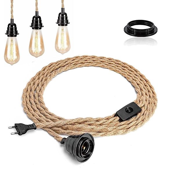 BlingBin Pendelleuchte mit Schalter, Vintage Lampenkabel günstig online kaufen