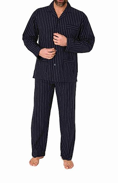 Normann Pyjama Herren Schlafanzug lang Pyjama gewebt zum Knöpfen in elegant günstig online kaufen