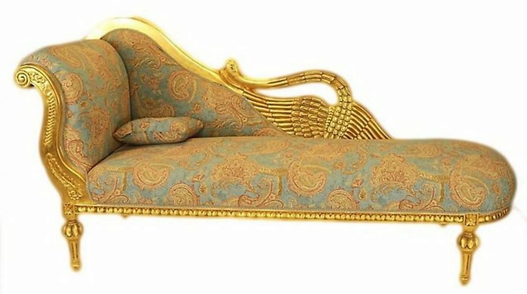 Casa Padrino Chaiselongue Barock Luxus Chaiselongue Antik Gold-Türkis-Rot M günstig online kaufen