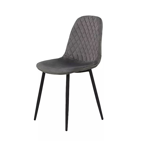 Stühle in Grau Samt gesteppter Lehne (Set) günstig online kaufen