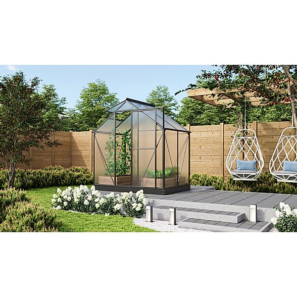 Vitavia Gewächshaus Triton 2500 Schwarz 2,6 m² inkl. Fundament günstig online kaufen
