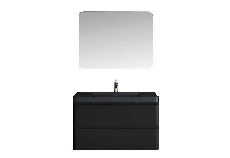 doporro Badmöbel-Set Mineraguss Waschbeckenunterschrank Badezimmer Soft-Clo günstig online kaufen