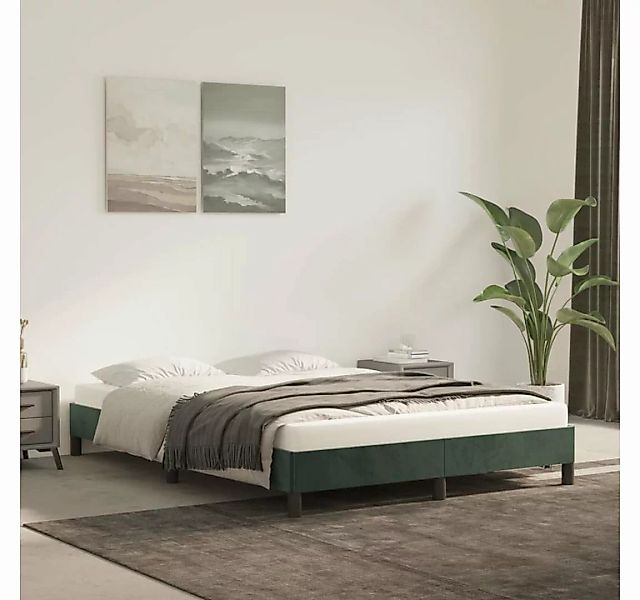 furnicato Bett Bettgestell Dunkelgrün 140x190 cm Samt günstig online kaufen