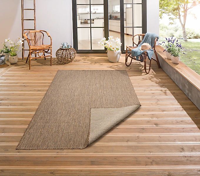 my home Teppich "Rhodos, In-und Outdoor geeignet" rechteckig 3 mm Höhe Sisa günstig online kaufen