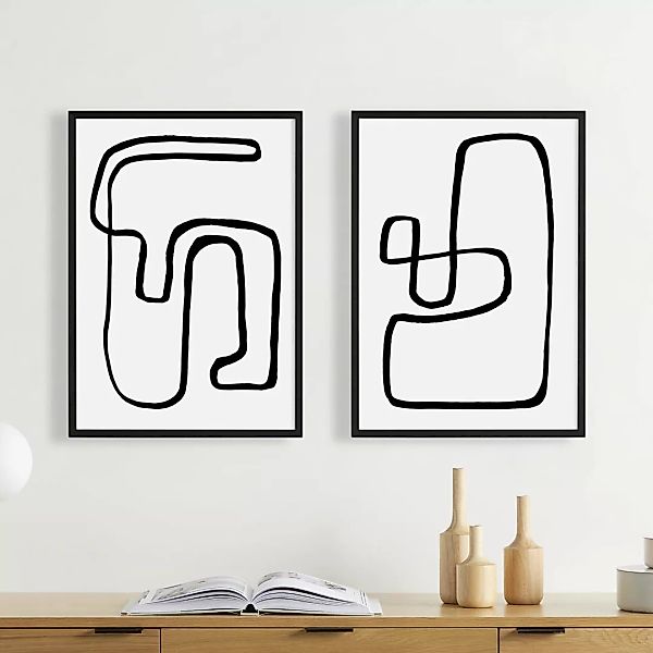 Rafael Farias 'Arla Abstract Knots' 2 x gerahmte Kunstdrucke (A3) - MADE.co günstig online kaufen