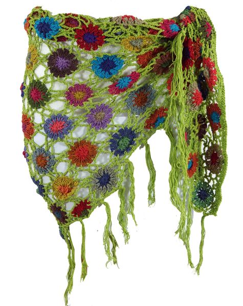 Guru-Shop Halstuch Häkelstola, Hippie Blümchen Häkelschal,.. günstig online kaufen