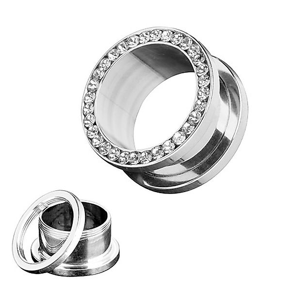 Taffstyle Plug Piercing Edelstahl Zirkonia Kristall, günstig online kaufen