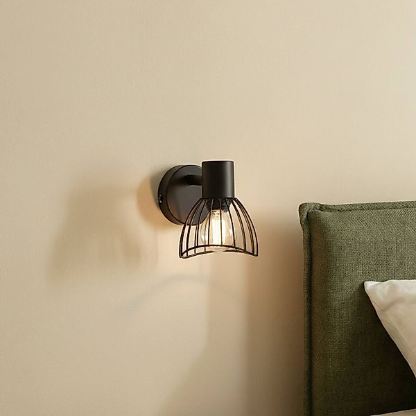 Lindby Deckenleuchte Piena, schwarz, 1-flg., Metall, Ø 9,3cm günstig online kaufen