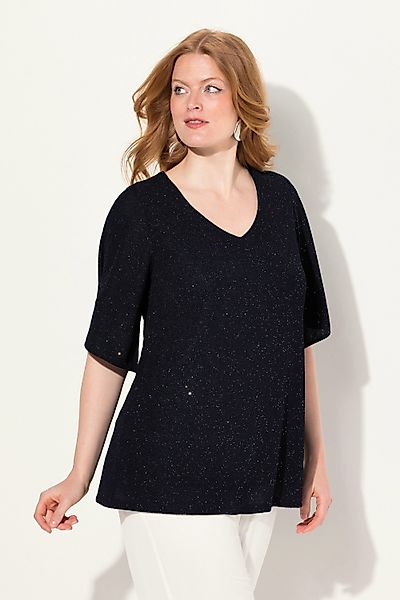 Ulla Popken T-Shirt Shirt A-Linie Glanz-Effekt günstig online kaufen