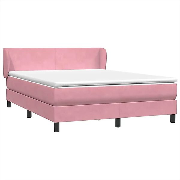 vidaXL Boxspringbett mit Matratze Rosa 160x210 cm Samt 3317366 günstig online kaufen